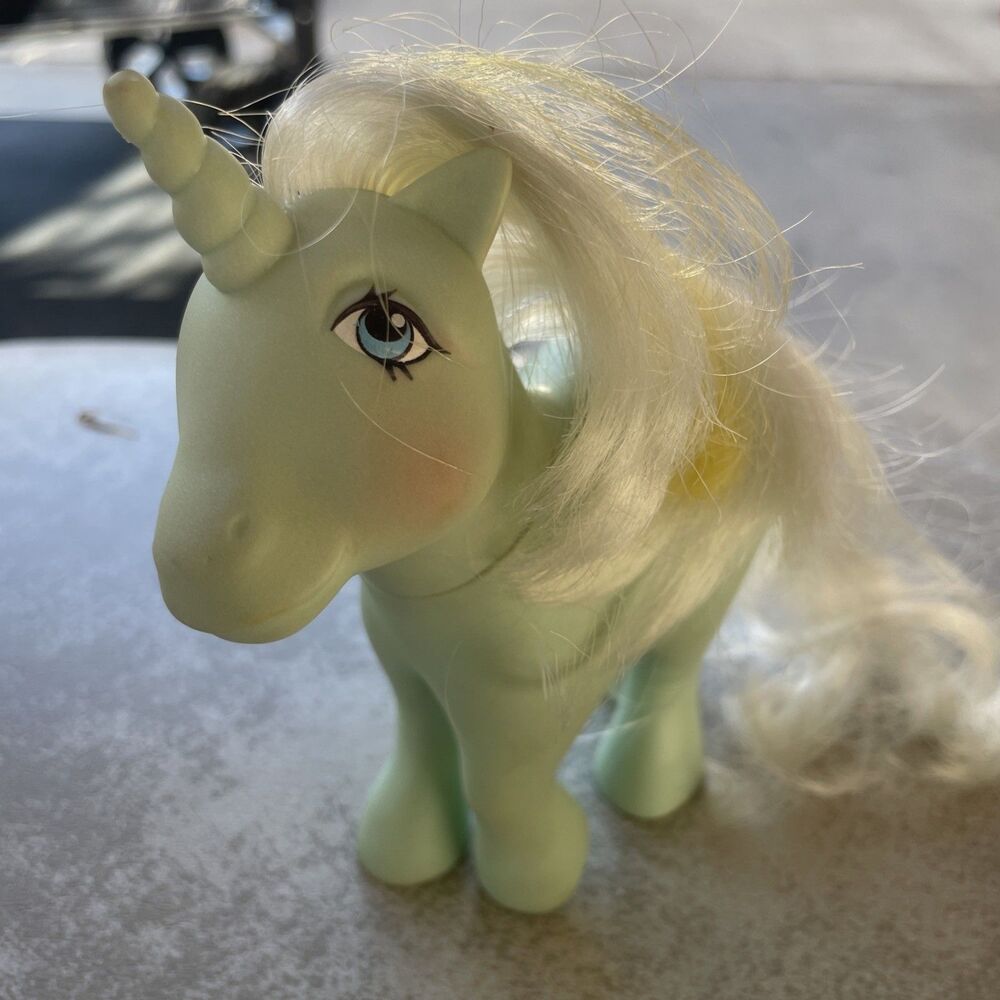 Vintage Unicorn Sunbeam My Little Pony G1  1983 Glittery Sun Blue And Yellow